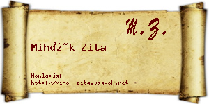 Mihók Zita névjegykártya